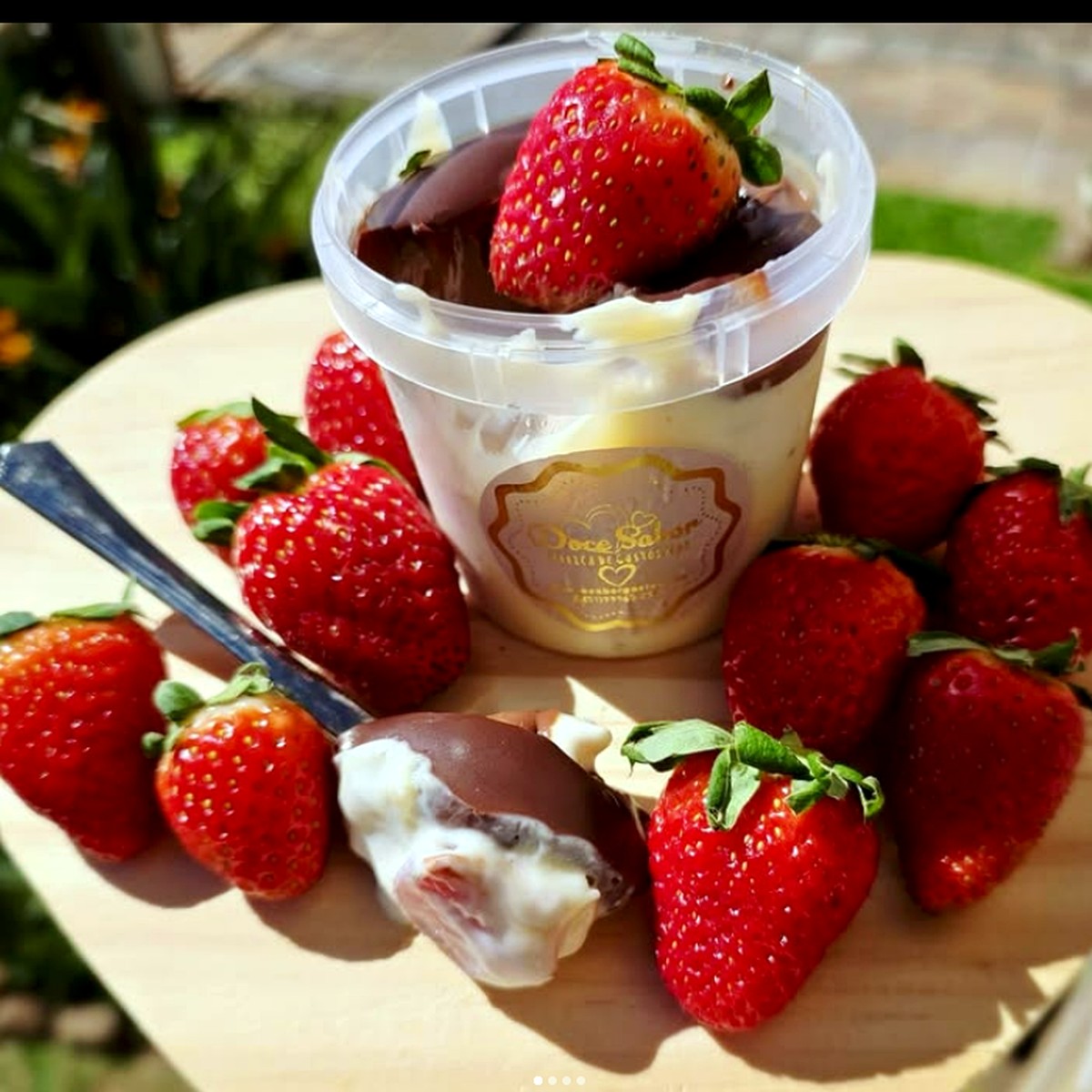 Morangos com chocolate